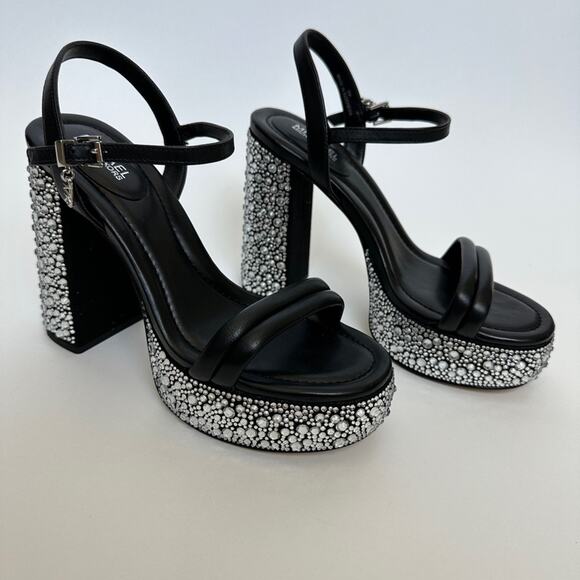Michael kors Laci Embellished Leather Platform Sandal size 6 - Picture 4 of 16